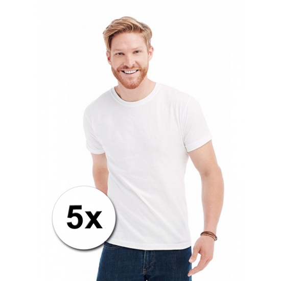 Voordelige witte t-shirts 5 stuks