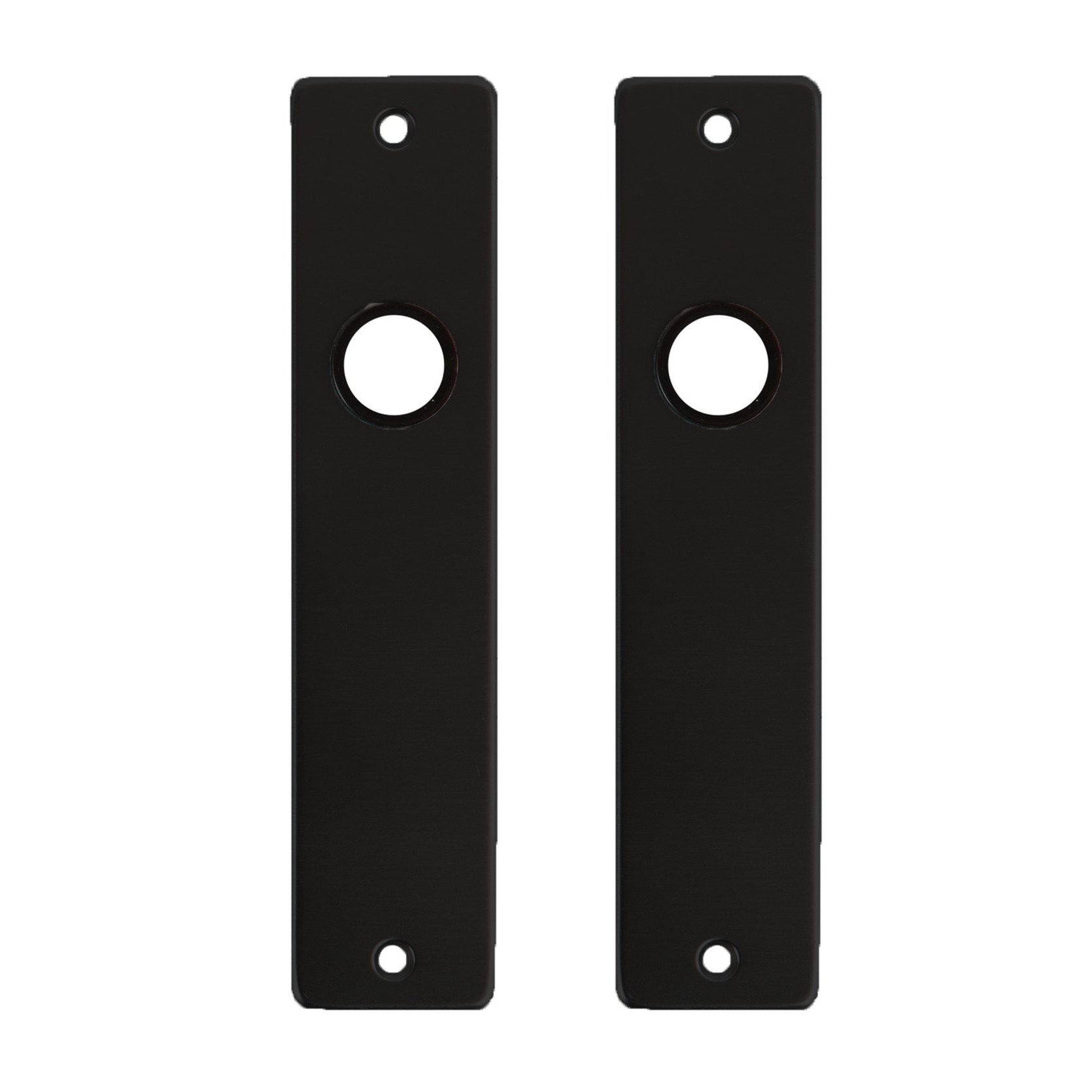 1 paar zwarte deurschilden-kortschilden van geperst aluminium 18 x 4,1 x 0,65 cm