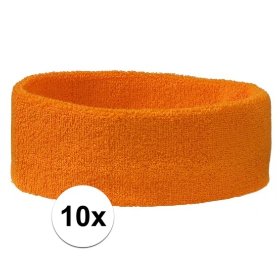 10 Stuks oranje hoofd zweetbandjes