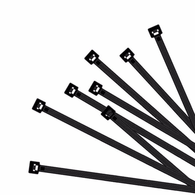 100x Kabelbinders-tie-ribs zwart 430 x 4.8 mm