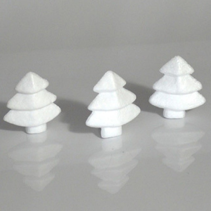 100x Knutselmateriaal kerstbomen 6 cm styrofoam-polystyreen-piepschuim