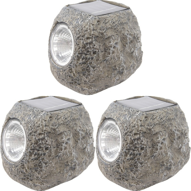 10x Buitenlampen-tuinlampen stenen 10 cm