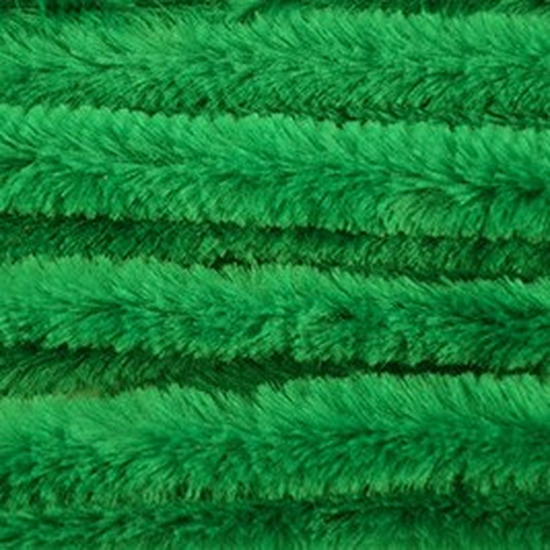 10x Hobbymateriaal chenillegaren groen 14 mm x 50 cm