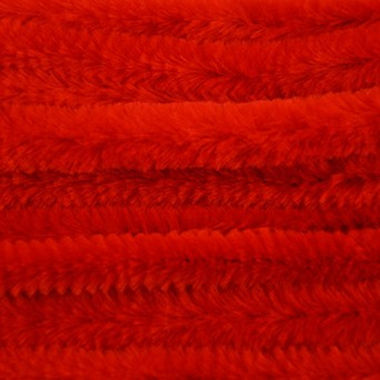 10x Hobbymateriaal chenillegaren rood 14 mm x 50 cm