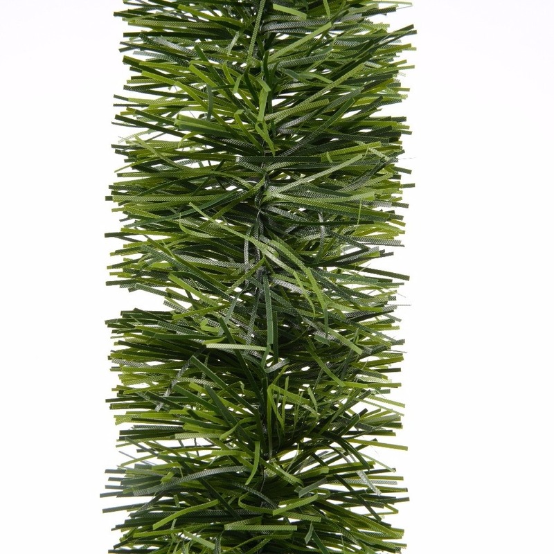 10x Kerst lametta guirlandes groen 270 cm kerstboom versiering-decoratie