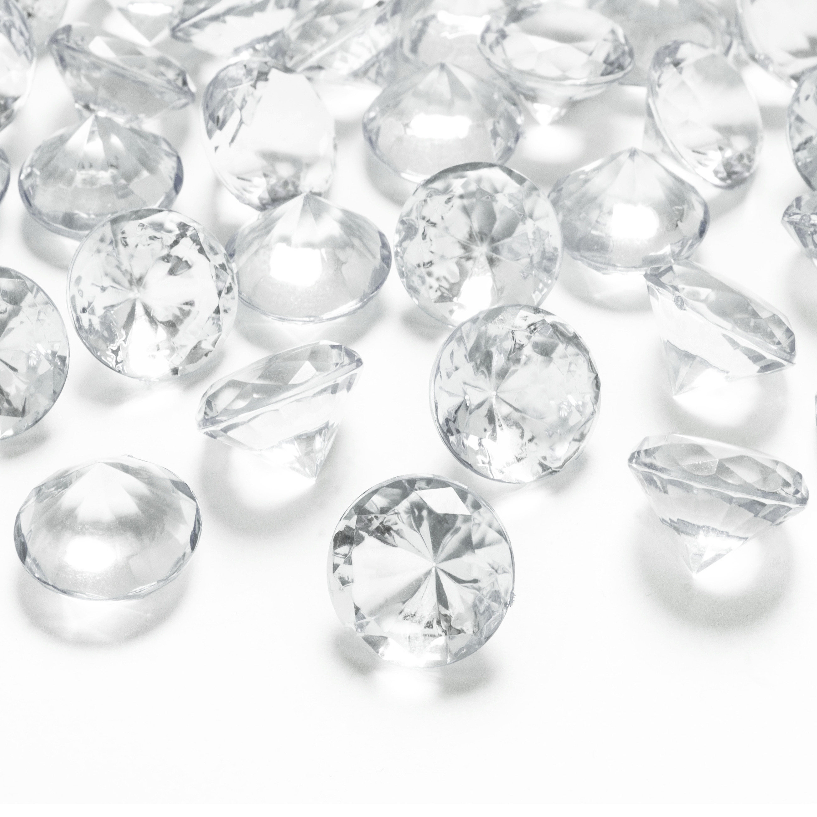 10x Kleine plastic diamanten-stenen transparant 20 mm-2 cm decoratie materiaal
