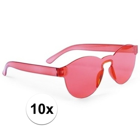10x Rode feestbril voor volwassenen