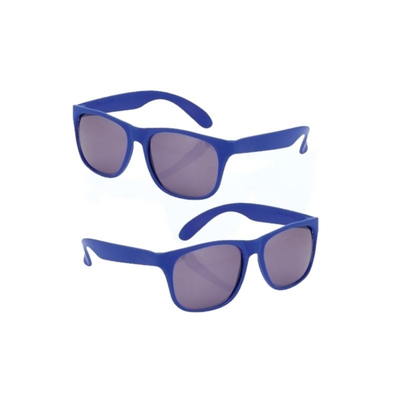10x stuks goedkope blauwe zonnebrillen