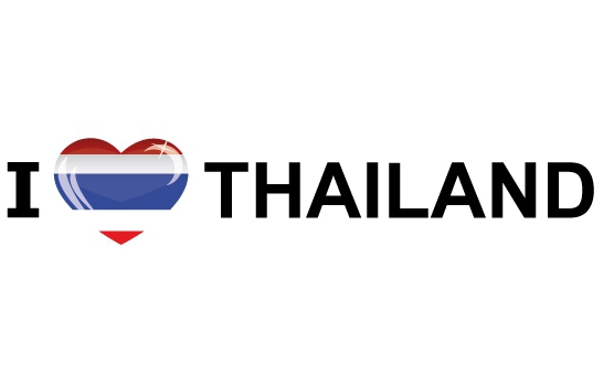 10x stuks I Love Thailand vlaggen thema sticker 19 x 4 cm