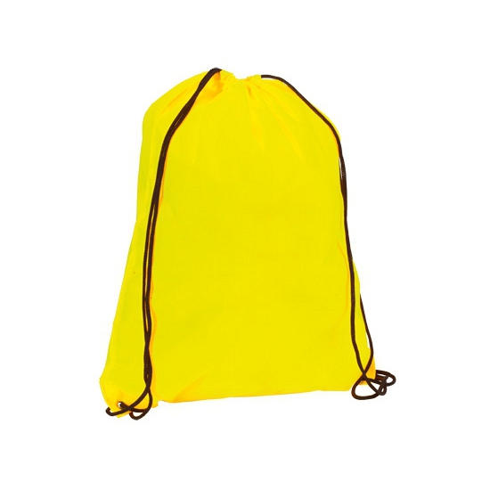 10x stuks neon geel gymtassen-sporttassen met rijgkoord 34 x 42 cm
