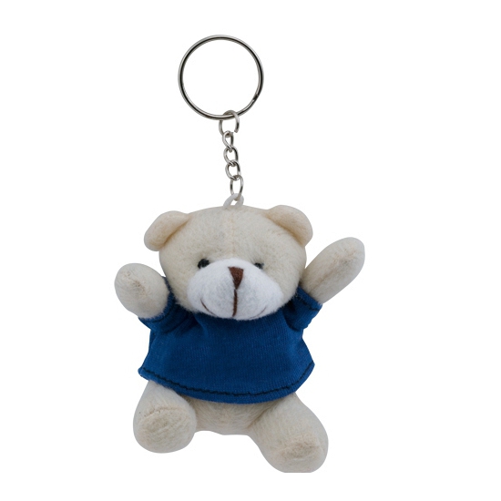 10x Teddybeer knuffels sleutelhangertjes blauw 8 cm