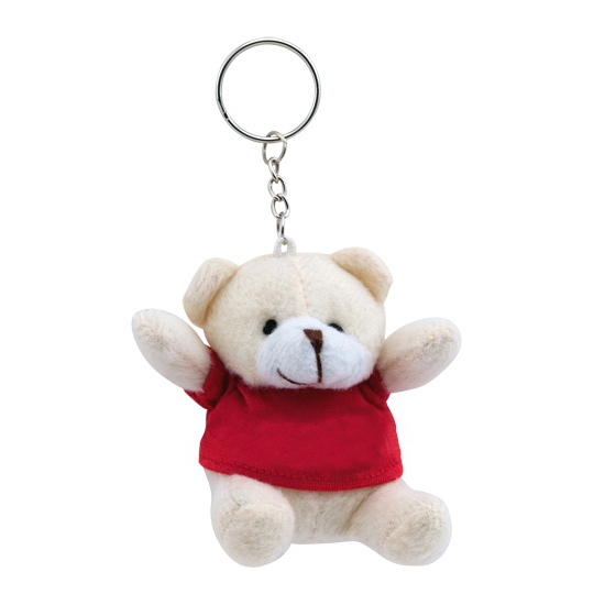 10x Teddybeer knuffels sleutelhangertjes rood 8 cm