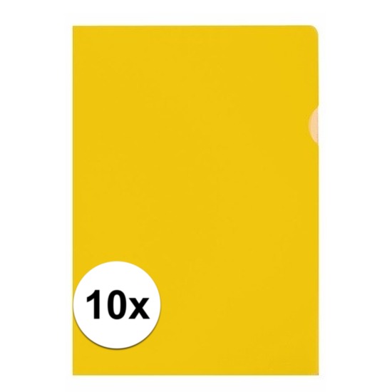 10x Tekeningen opbergmap A4 geel