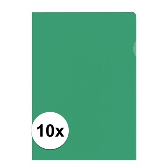 10x Tekeningen opbergmap A4 groen