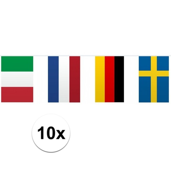 10x Vlaggetjeslijn Europa 10 meter