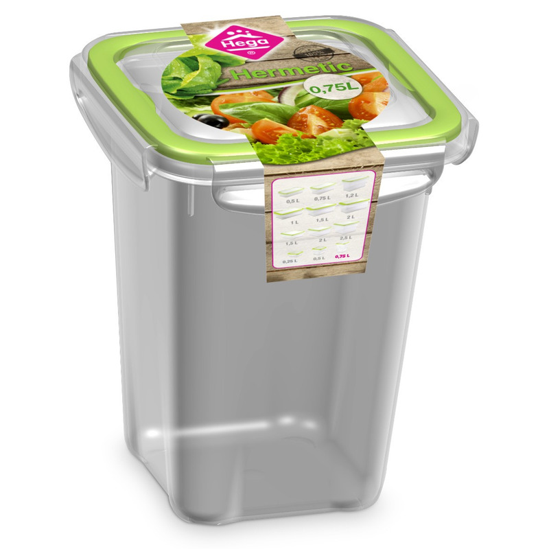 10x Voedsel plastic bewaarbakje 0,75 liter transparant-groen
