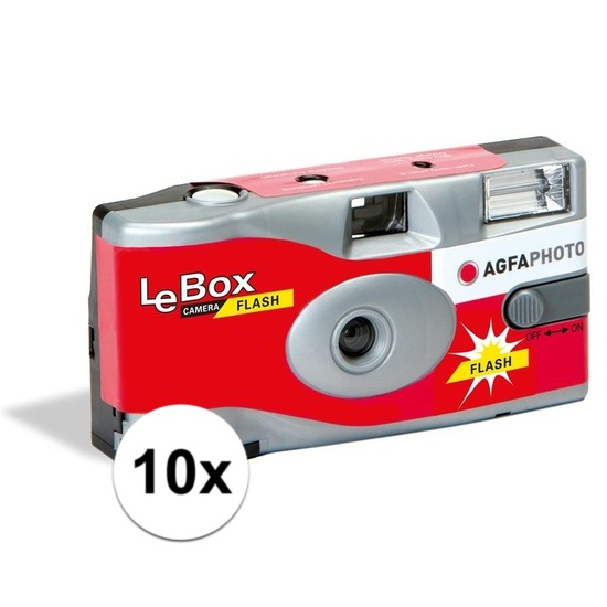 10x Wegwerp camera-fototoestel met flits voor 27 kleuren fotos