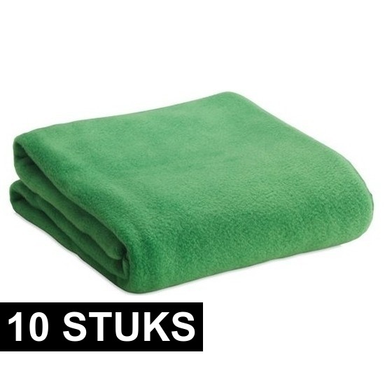 10x Zachte plaids-dekentjes-kleedjes groen 120 x 150 cm