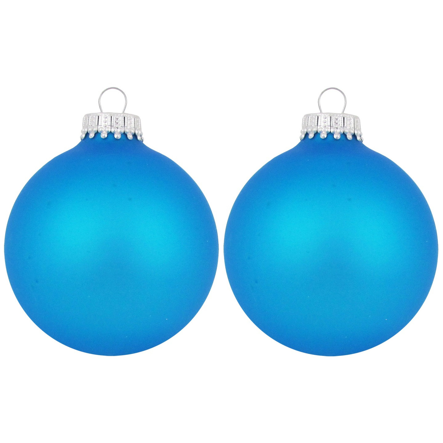 12x Matte intens blauwe kerstballen van glas 7 cm