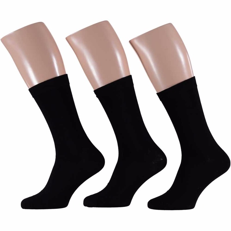 12x paar Zwarte basic sokken voor heren in maat 40-46