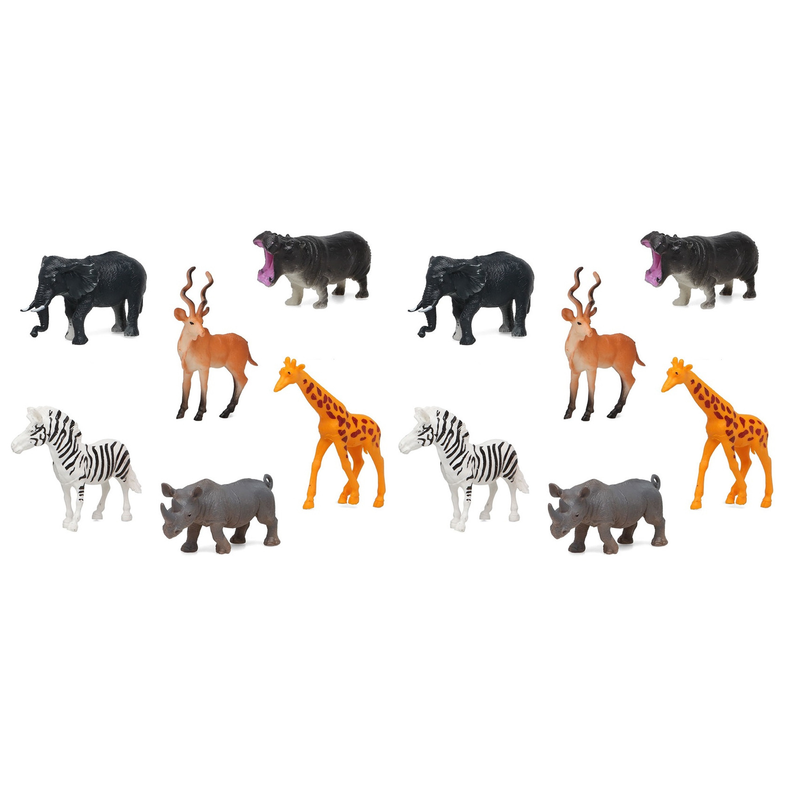 12x Plastic safaridieren speelgoed figuren voor kinderen