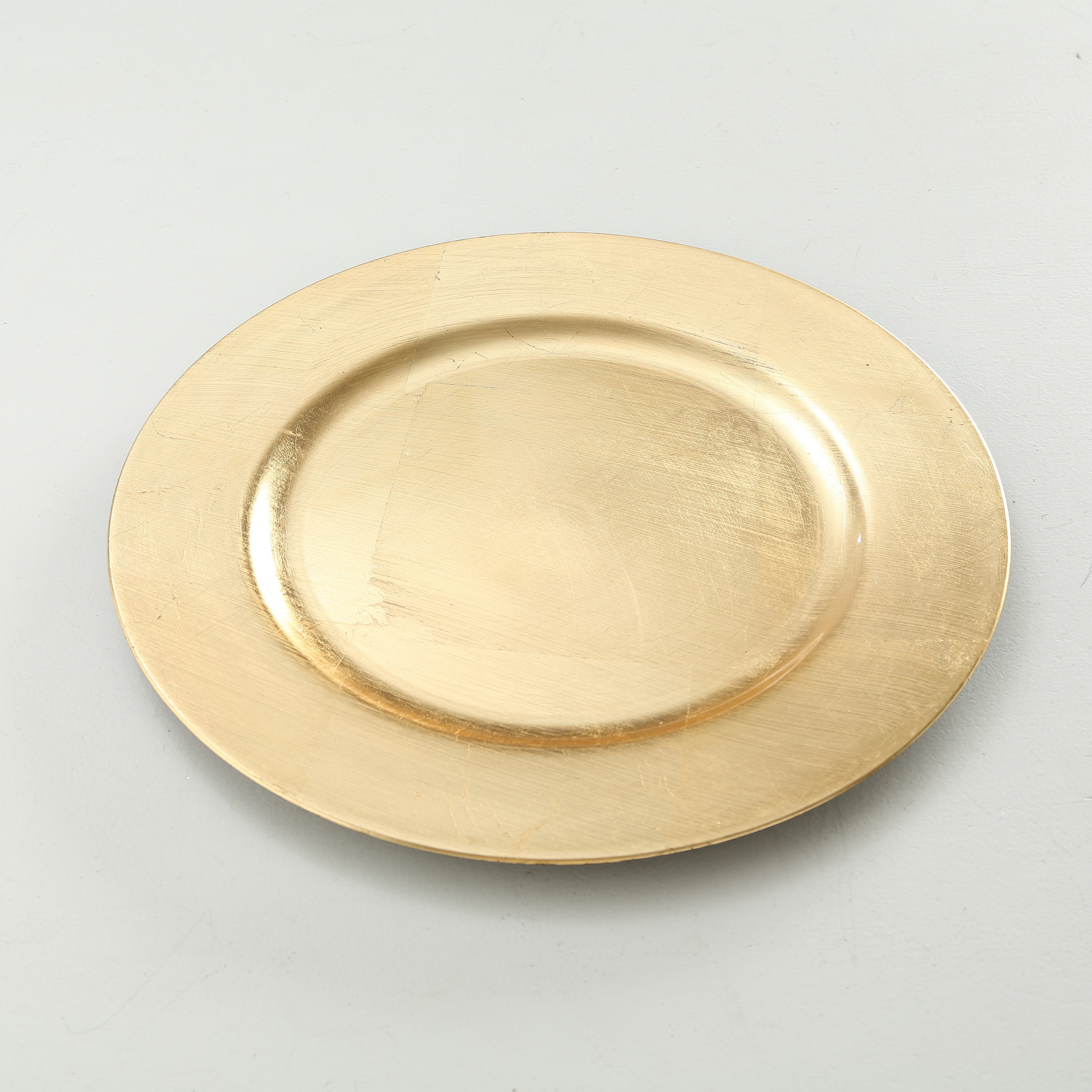 12x Ronde goudkleurige onderzet diner-eettafel borden 33 cm