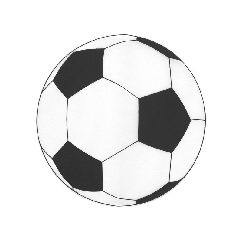 12x Ronde placemats-tafel onderleggers voetbal print 34 cm