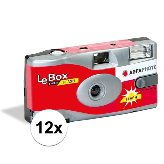 12x Wegwerp camera-fototoestel met flits voor 27 kleuren fotos