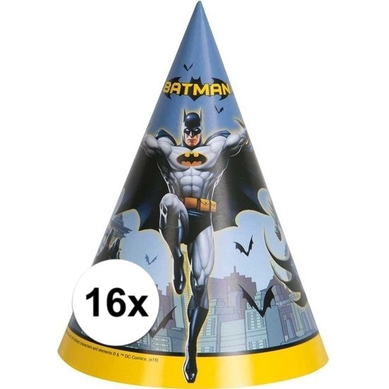 16x Batman kartonnen feesthoedjes