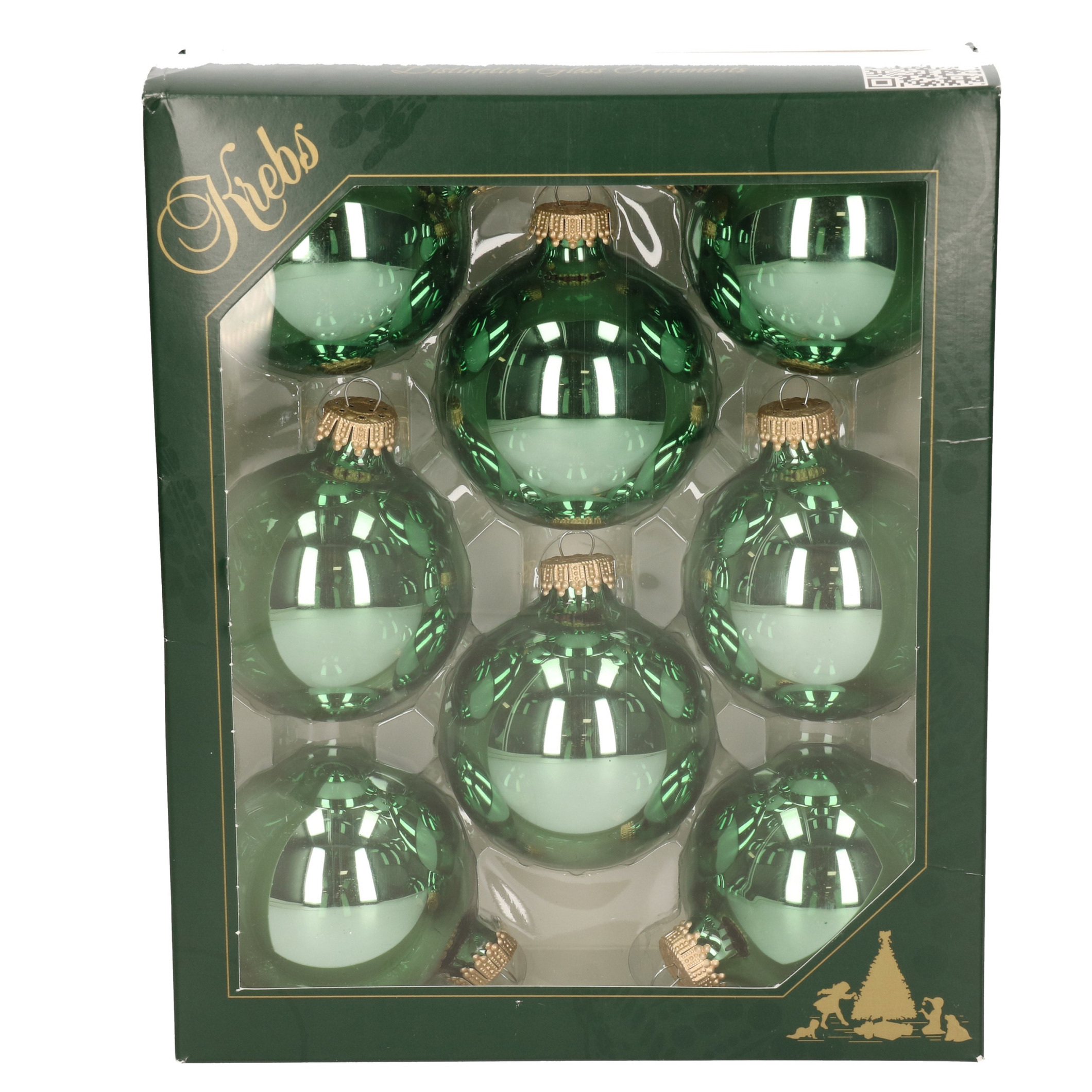 16x Glanzende limegroene kerstballen van glas 7 cm
