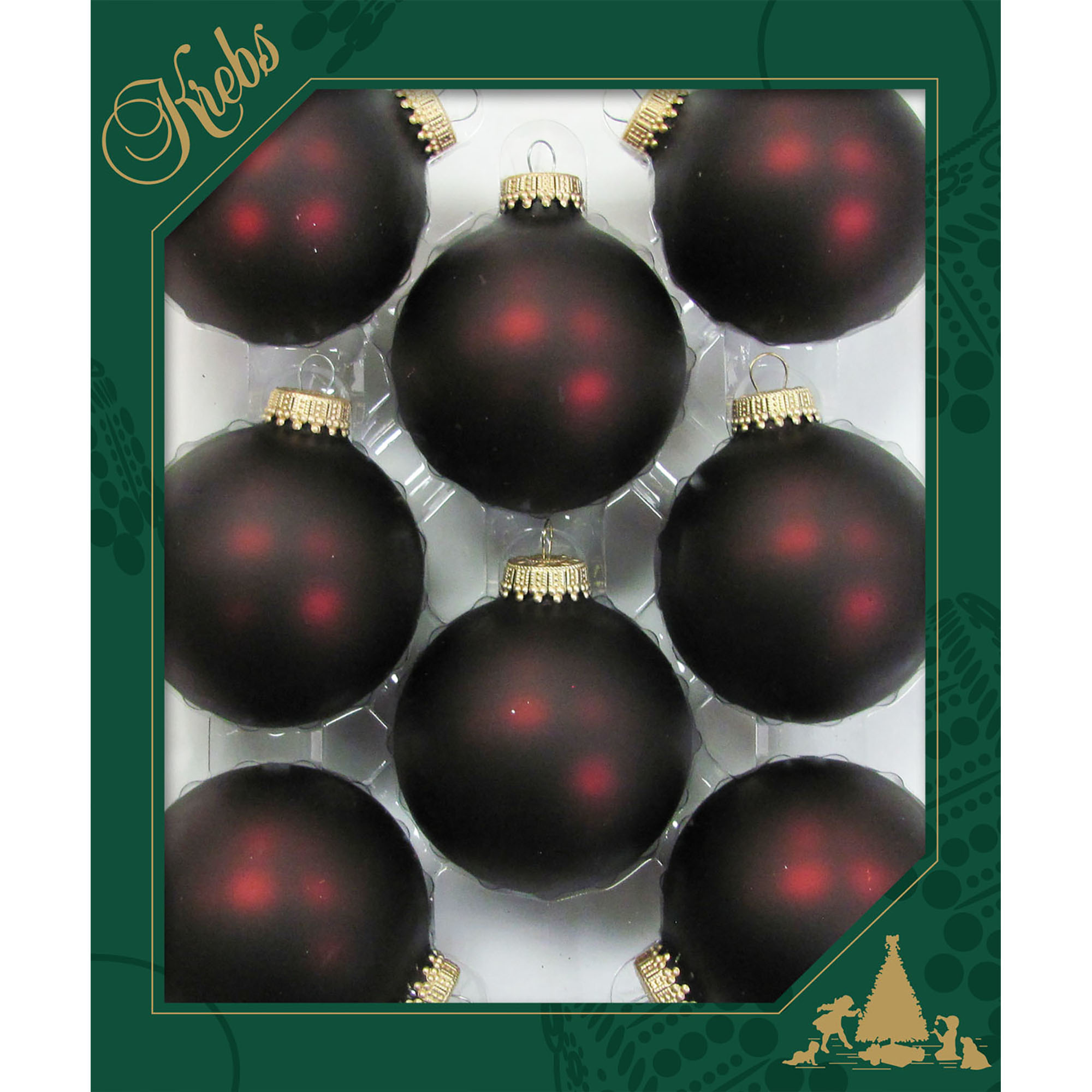 16x stuks glazen kerstballen 7 cm chocolade bruin-rood
