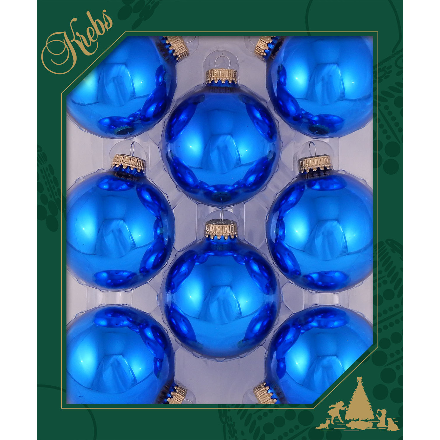 16x stuks glazen kerstballen 7 cm klassiek blauw glans