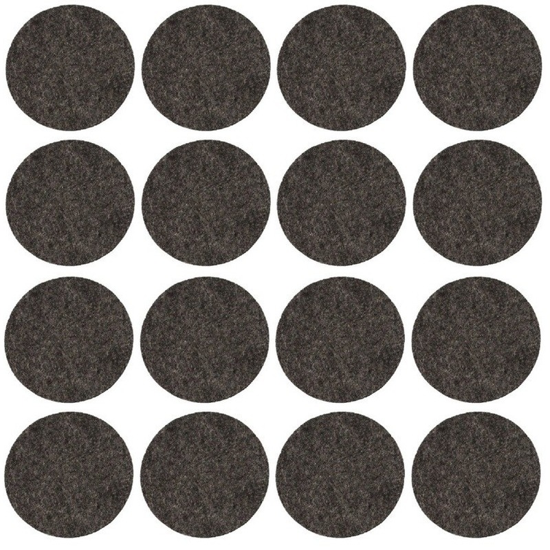 16x Zwarte meubelviltjes-antislip stickers 2,6 cm