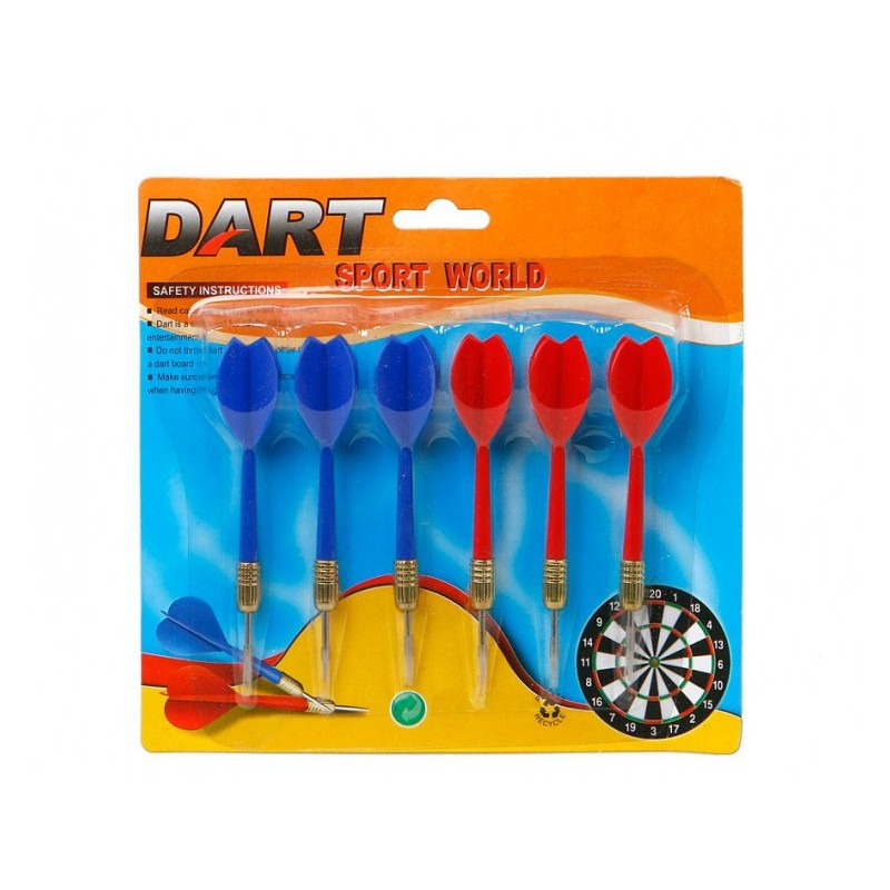 18x Dartpijltjes rood en blauw 11,5 cm sportief speelgoed