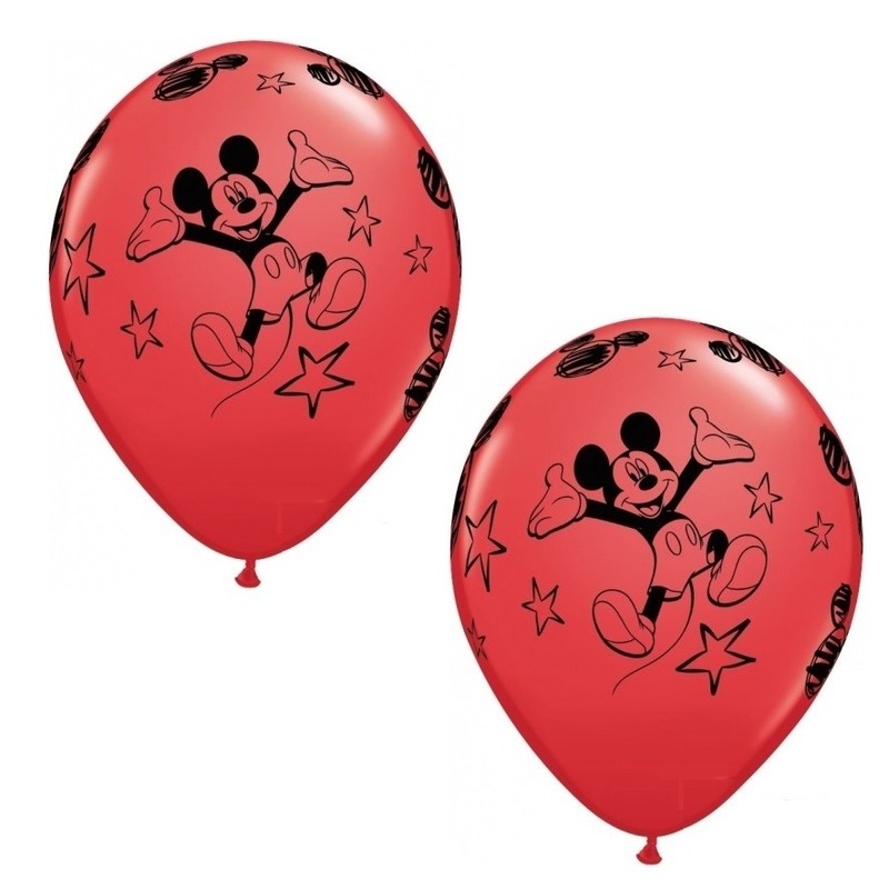18x stuks setje Mickey Mouse ballonnen 30 cm