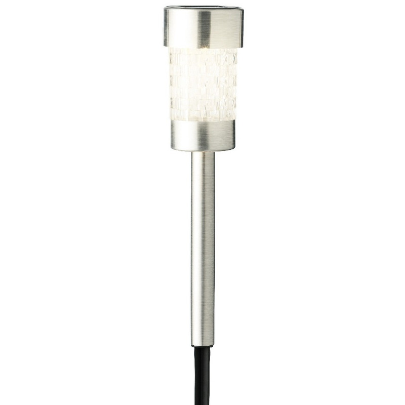 1x Buitenlampen-tuinlampen 26 cm zilver op steker