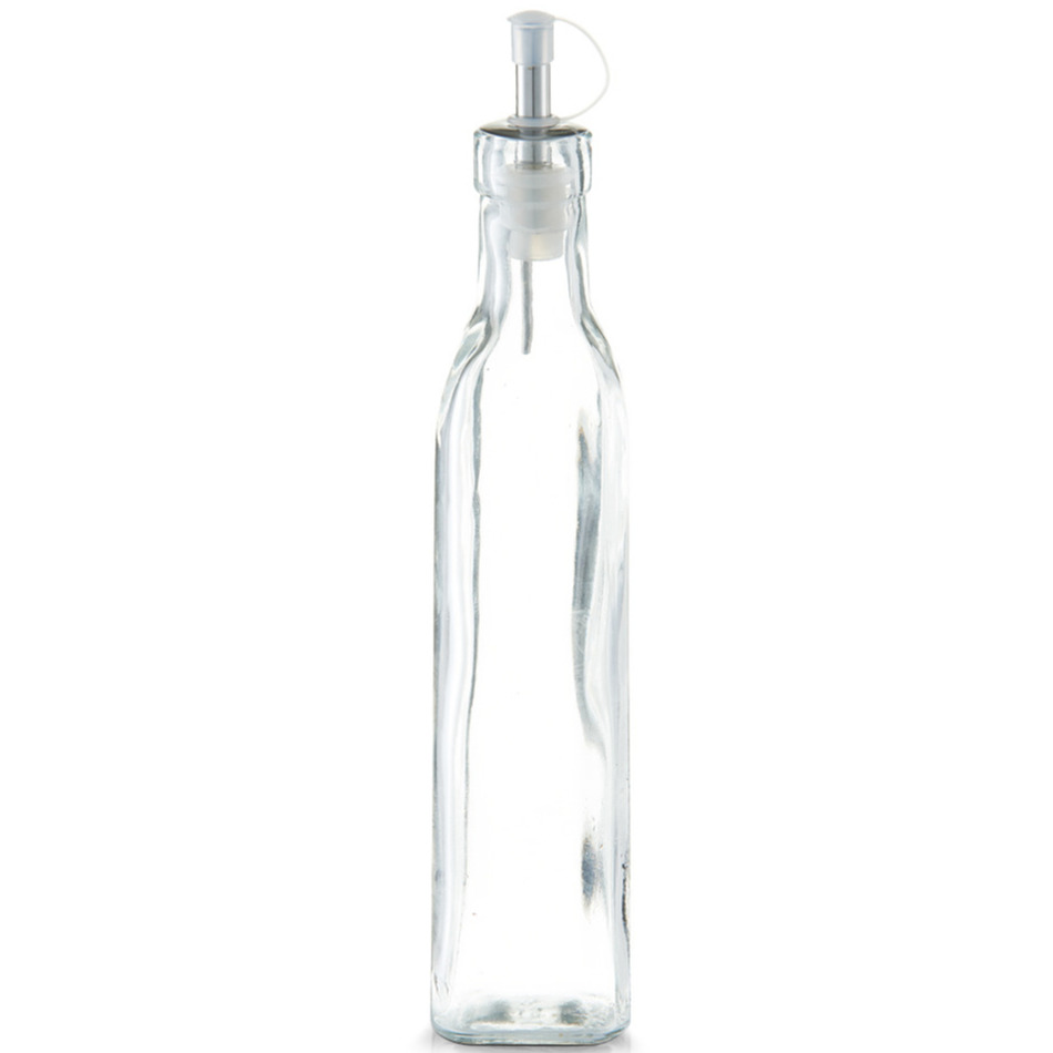 1x Glazen azijn-olie flessen met doseerdopje 270 ml