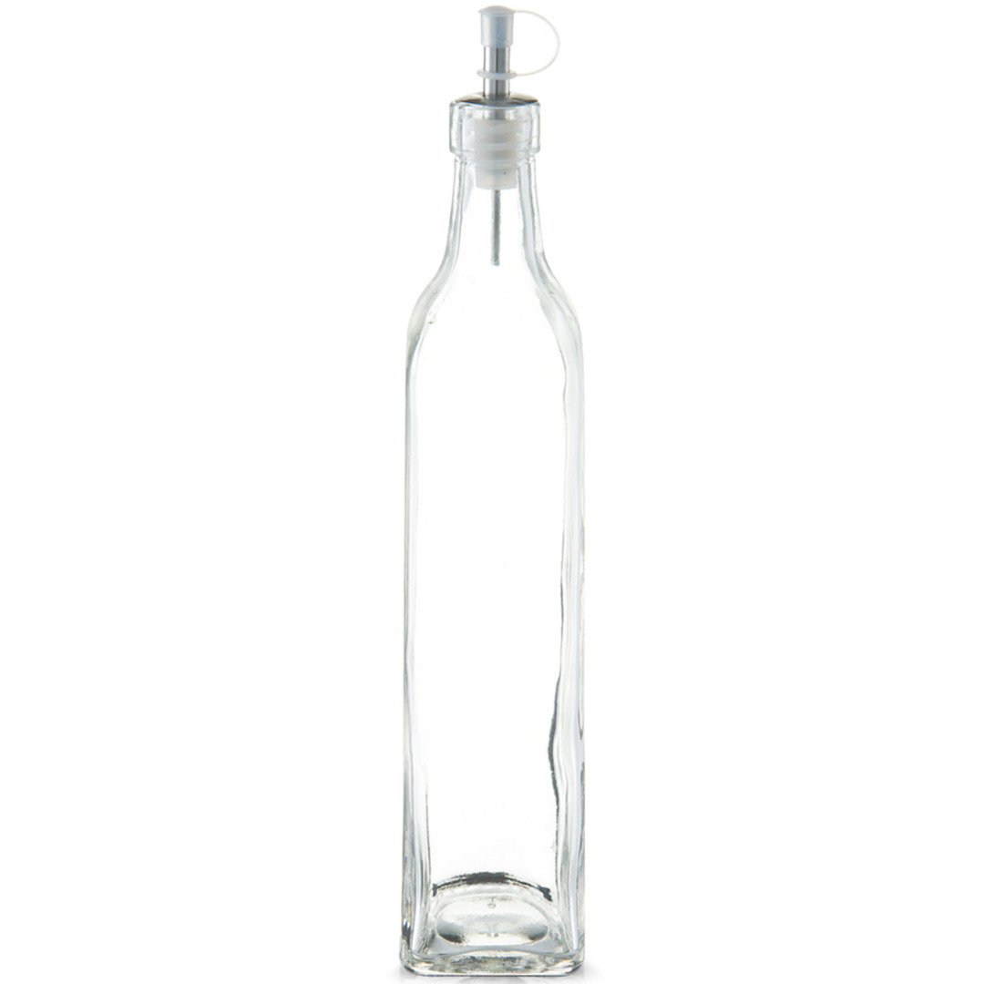 1x Glazen azijn-olie flessen met doseerdopje 500 ml