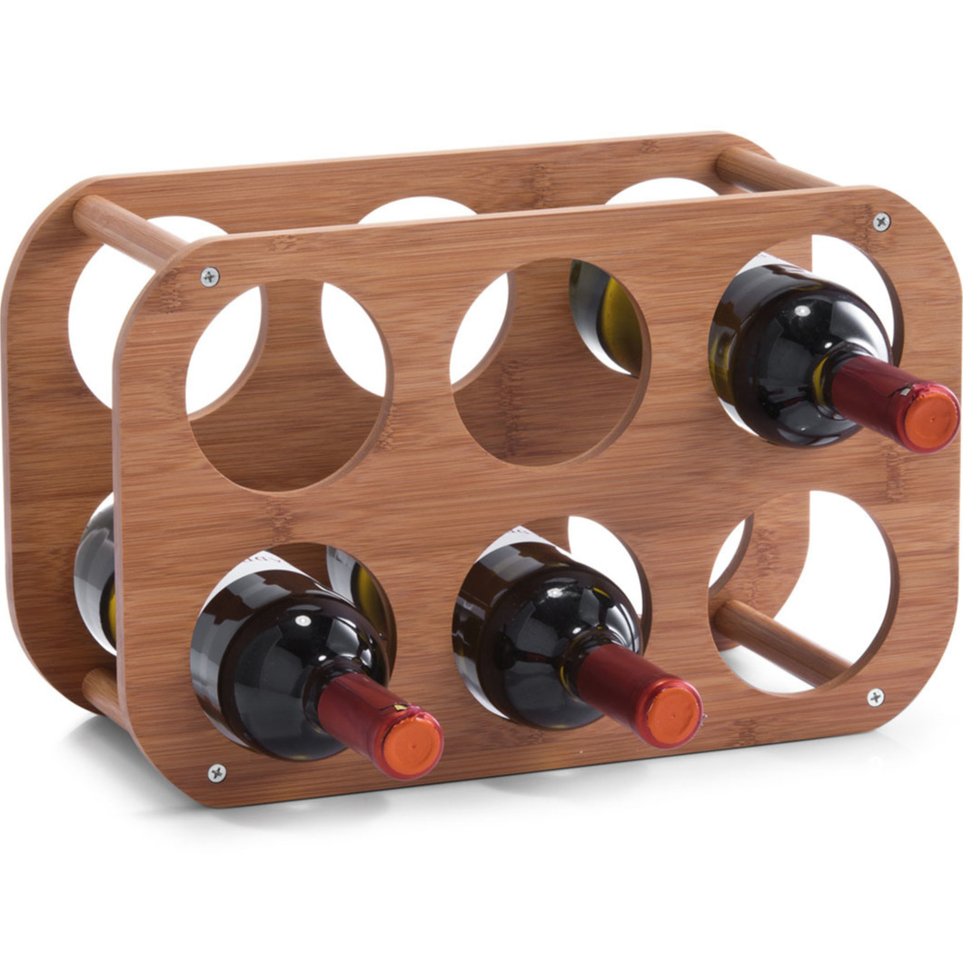1x Houten wijnflesrek-wijnrekken compact voor 6 flessen 38 cm