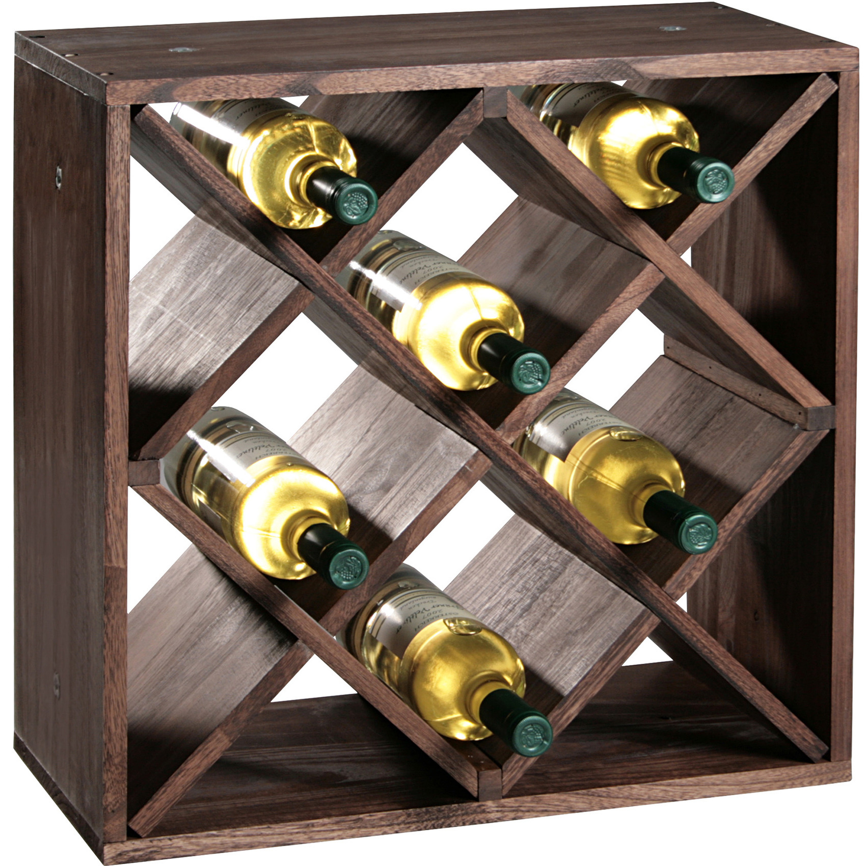 1x Houten wijnflesrek-wijnrekken staand voor 16 flessen 25 x 50 x 50 cm