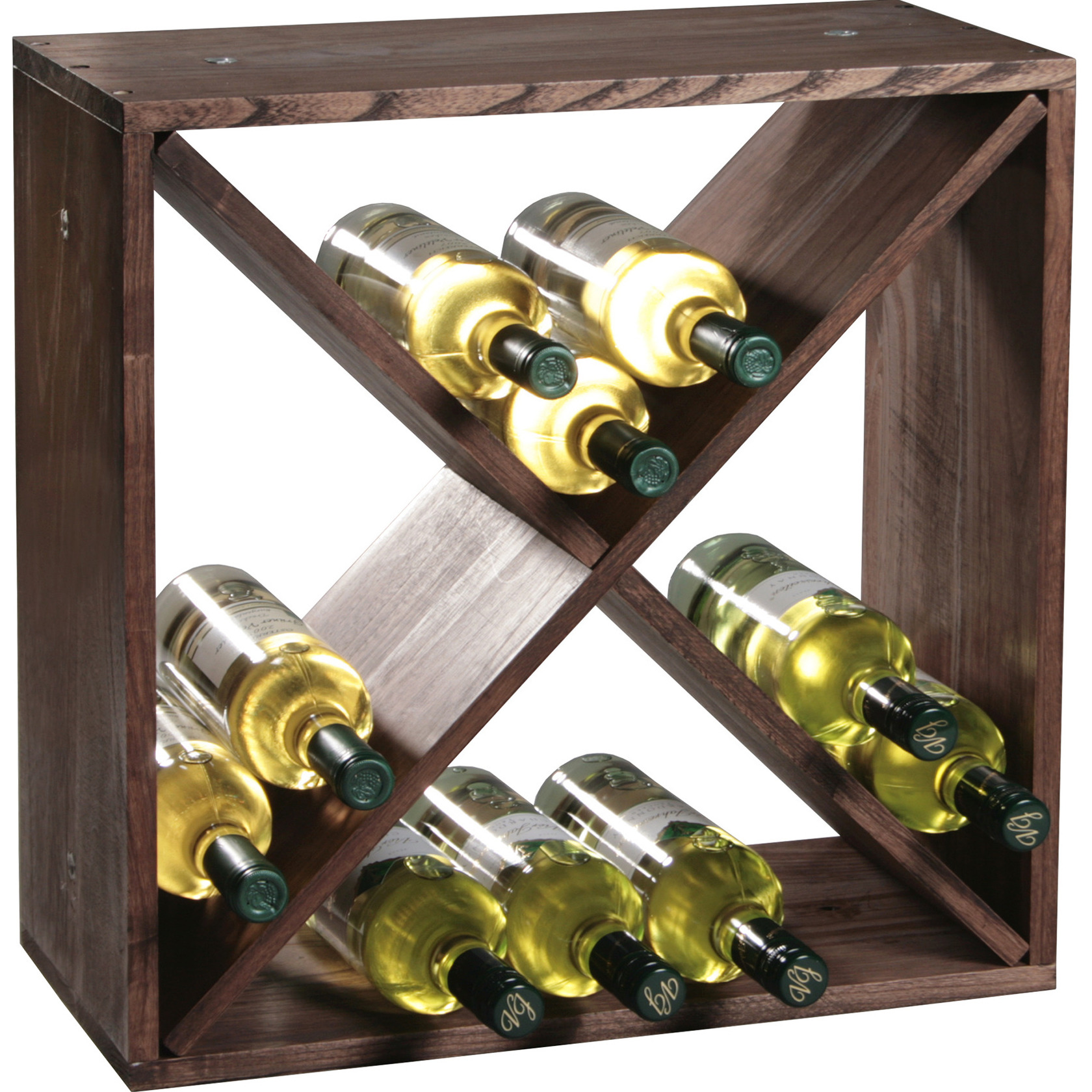 1x Houten wijnflesrek-wijnrekken staand voor 24 flessen 25 x 50 x 50 cm