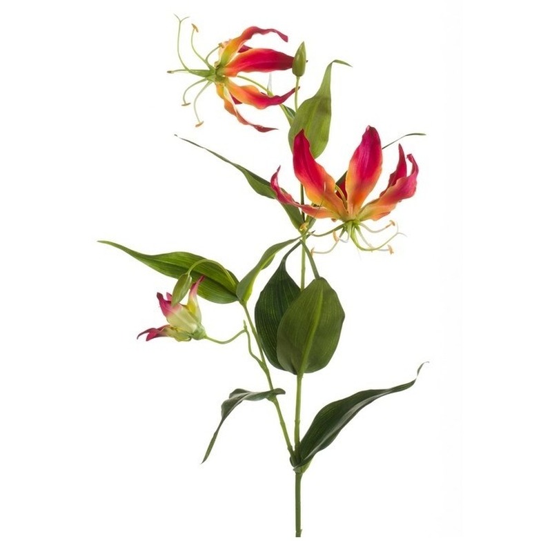 1x Kunstplanten Gloriosa-Klimlelie 75 cm decoratie