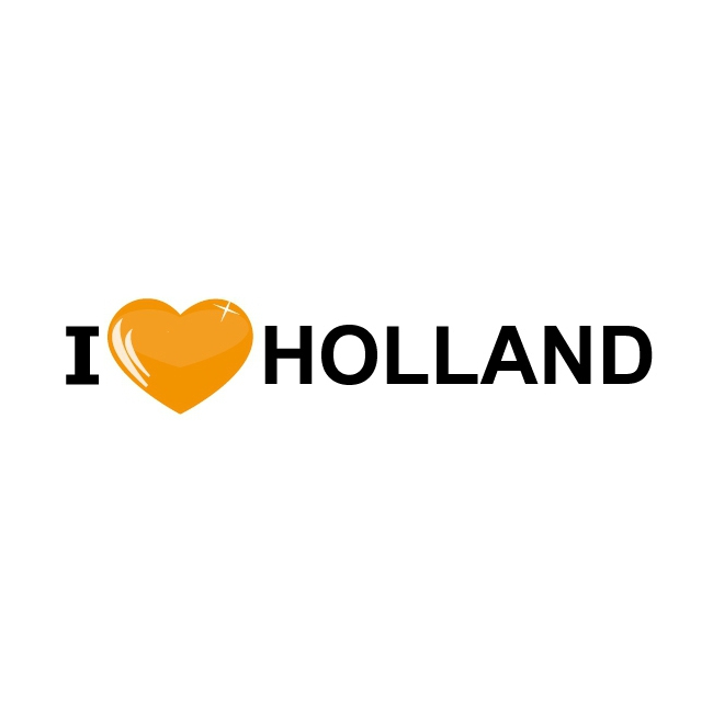1x Landen sticker I Love Holland oranje