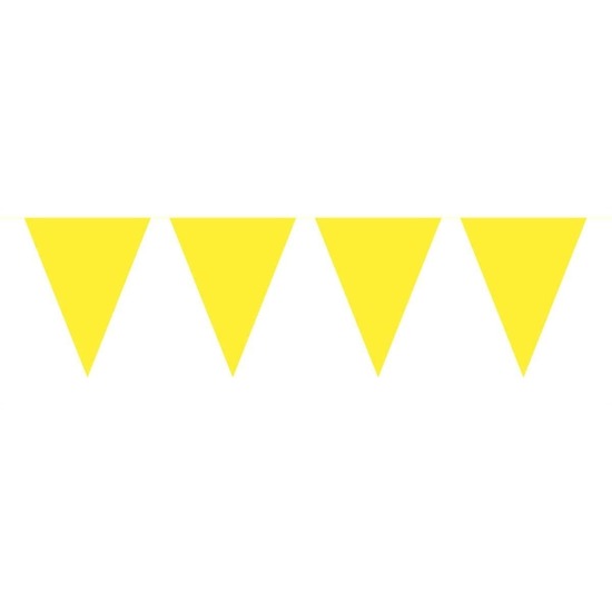 1x Mini vlaggetjeslijn slingers geel 300 cm