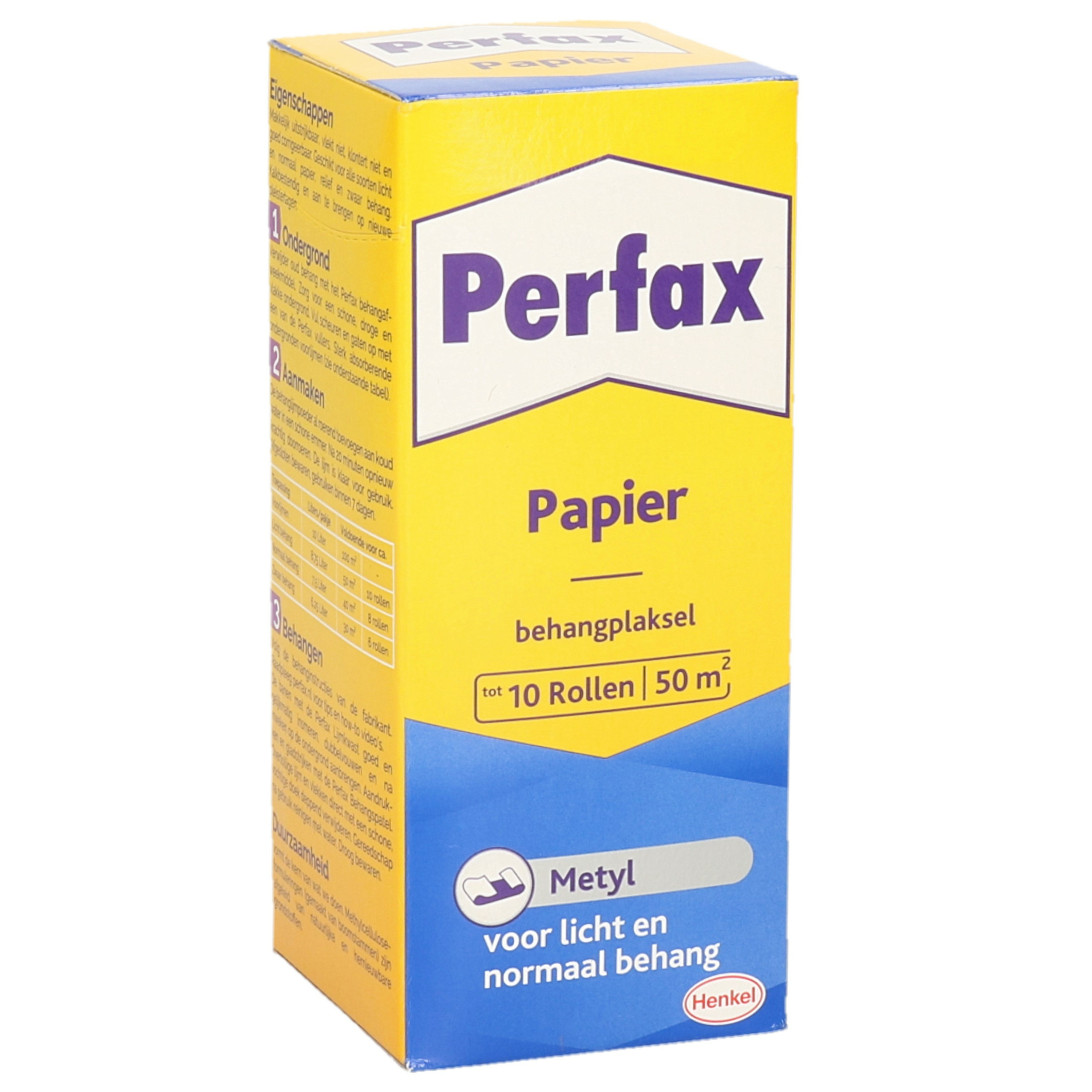 1x Pakken Perfax metyl behanglijm voor licht tot normaal behang 125 gram