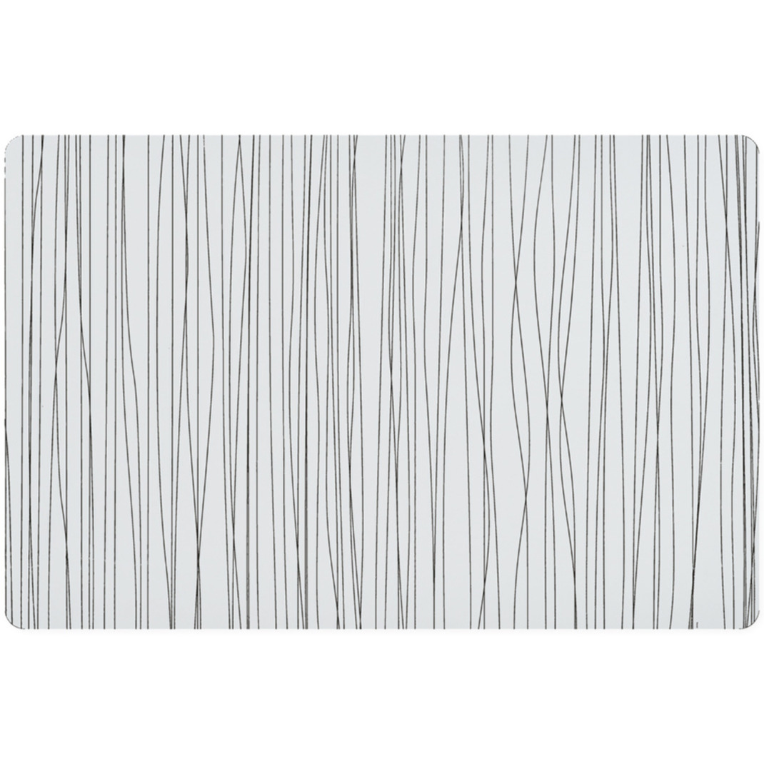 1x Rechthoekige onderleggers-placemats voor borden wit metallic 30 x 45 cm