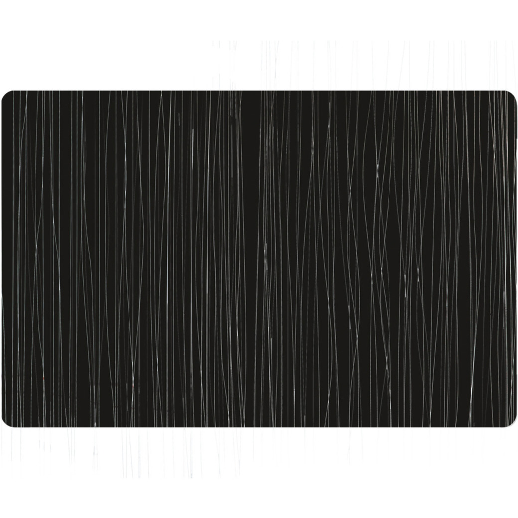 1x Rechthoekige onderleggers-placemats voor borden zwart metallic 30 x 45 cm