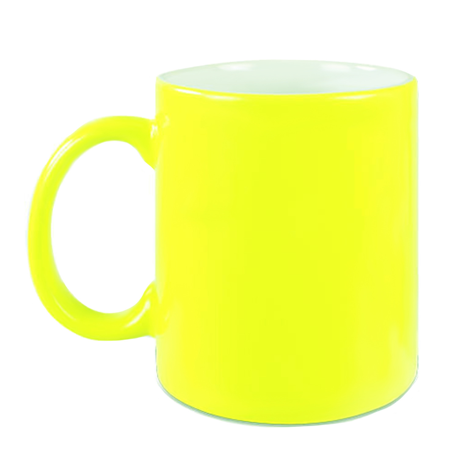 1x stuks neon gele bekers- koffiemokken 330 ml