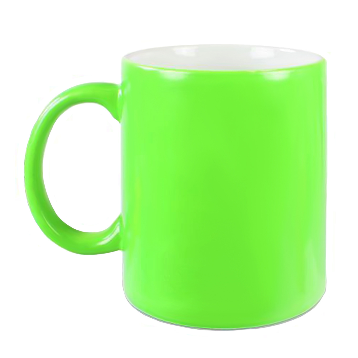 1x stuks neon groene bekers- koffiemokken 330 ml