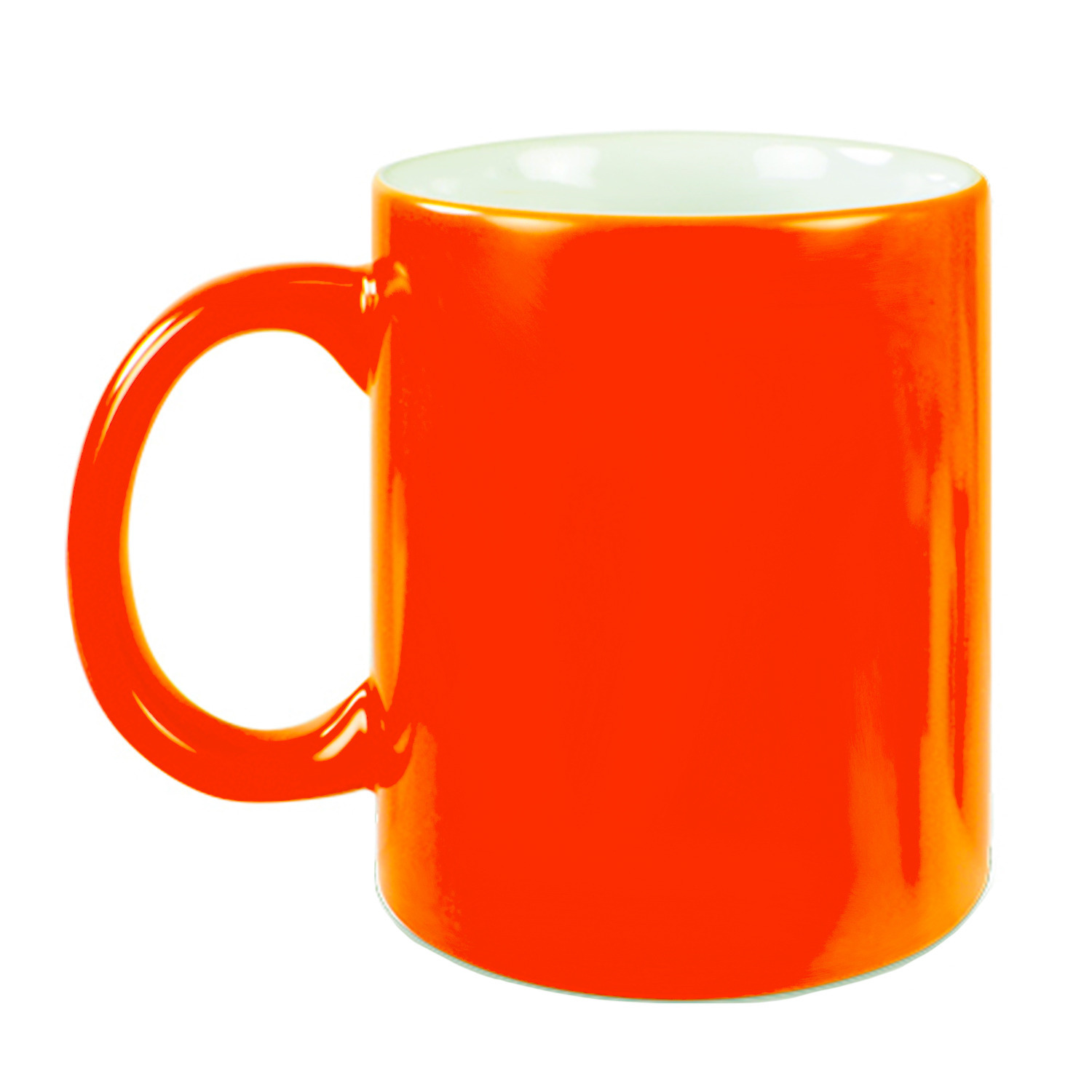 1x stuks neon oranje bekers- koffiemokken 330 ml